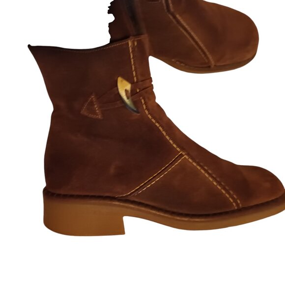 Womens Brown Suede Boots C lacanadienne Size 8 - Picture 1 of 4